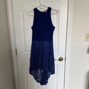 Lush Deep Blue High-Low Dress